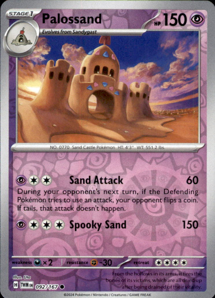 Palossand Reverse Holo Common SV06: Twilight Masquerade 092/167 NM