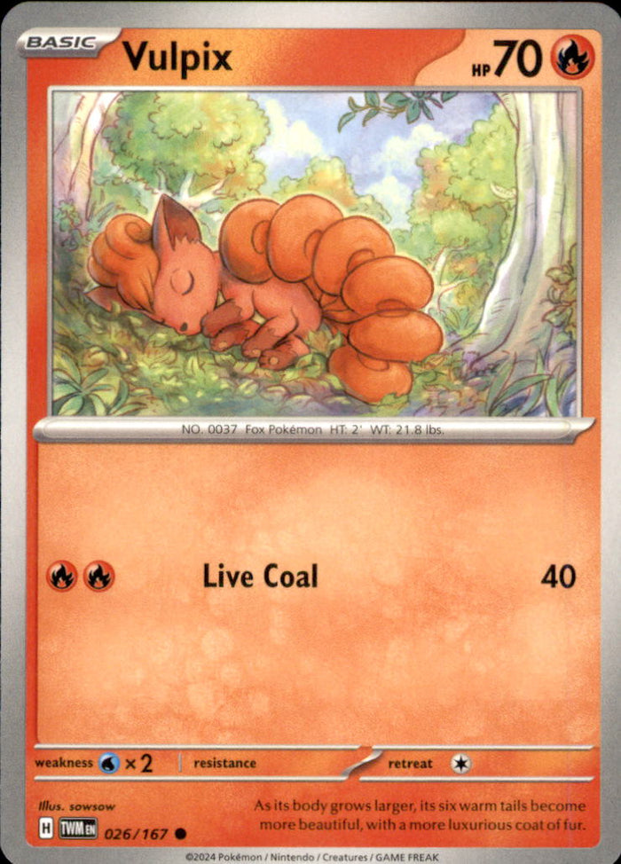 Vulpix Common SV06: Twilight Masquerade 026/167 NM