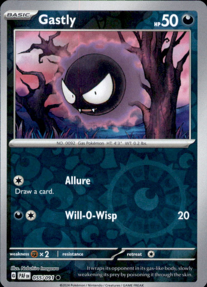 Gastly Reverse Holo Common SV: Paldean Fates 055/091 NM