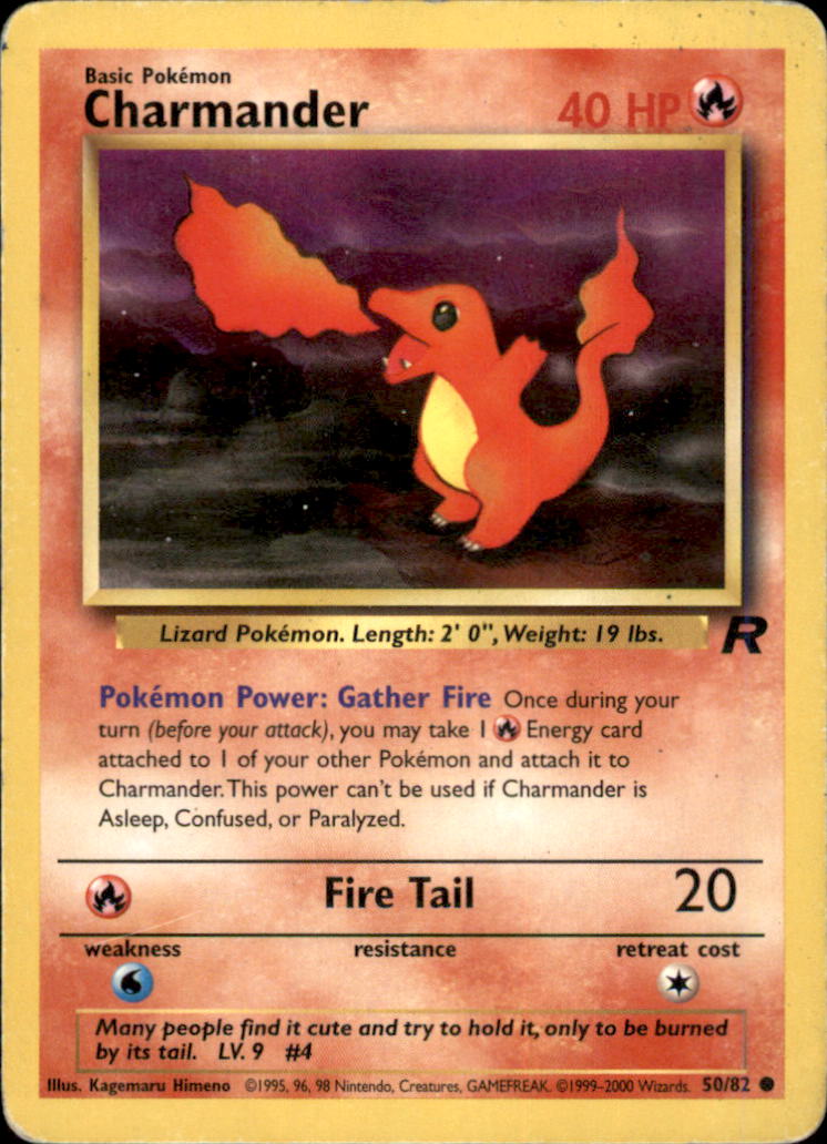 Charmander Unlimited Common Team Rocket 50/82 LP