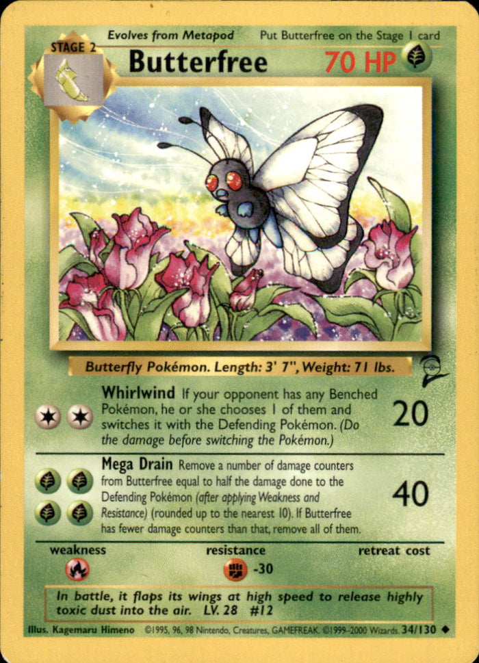 Butterfree Uncommon Base Set 2 034/130 NM
