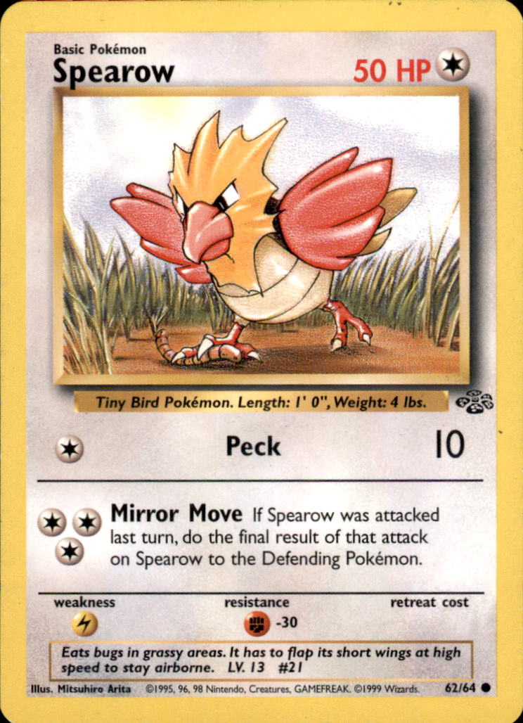 Spearow Unlimited Common Jungle 62/64 LP