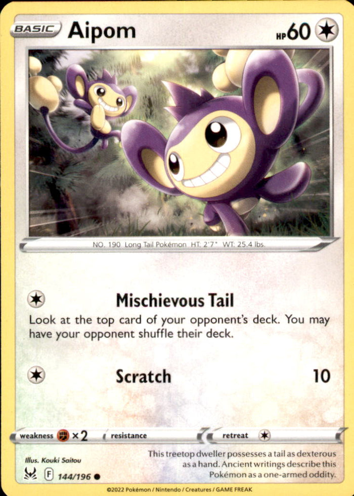 Aipom Common SWSH11: Lost Origin 144/196 NM