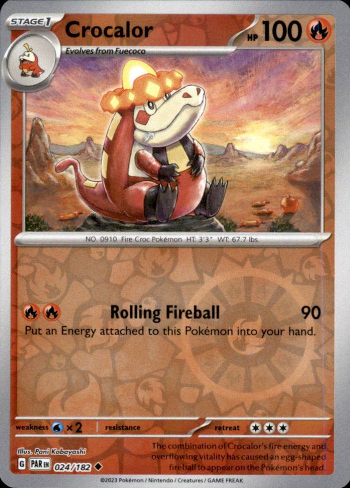 Crocalor Reverse Holo Uncommon SV04: Paradox Rift 024/182 NM