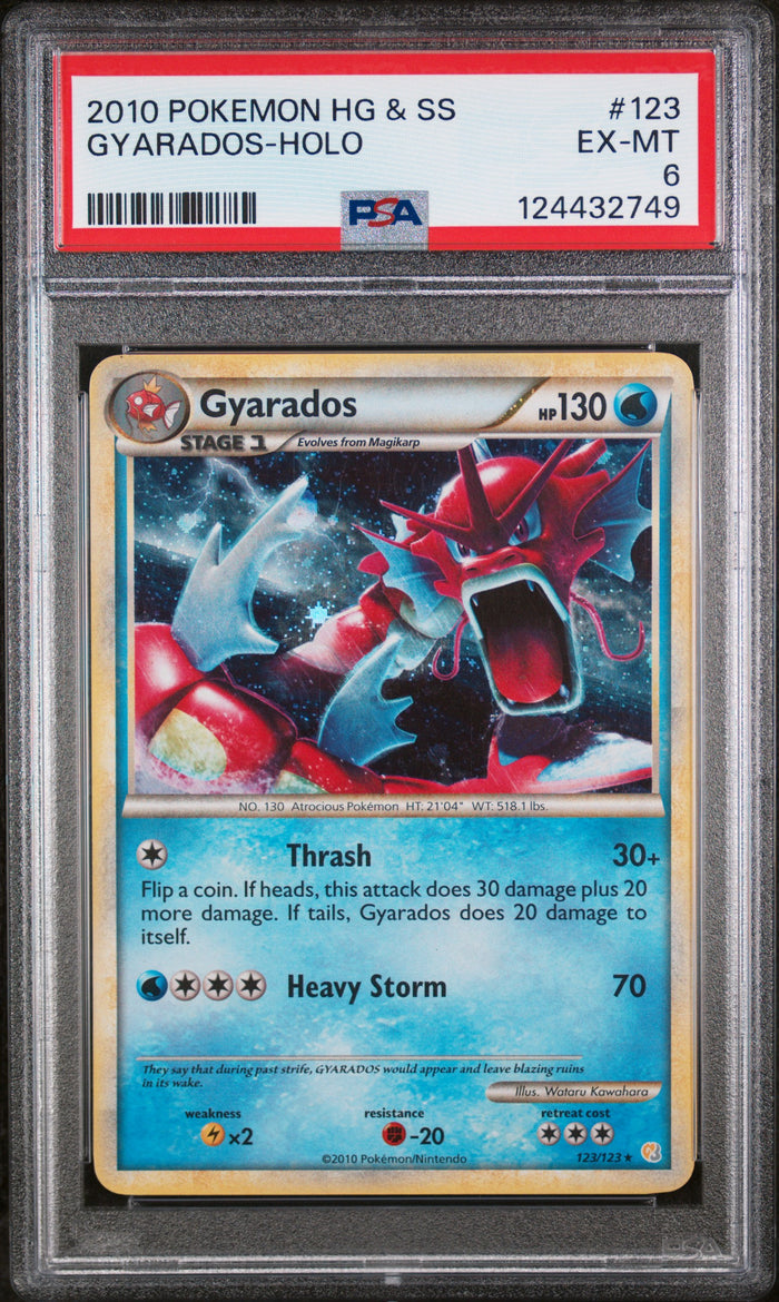 Gyarados-Holo Pokemon Heartgold & Soulsilver 123 NM PSA 6