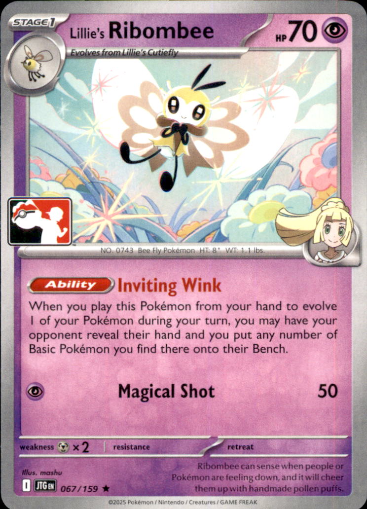 Lillie's Ribombee Rare Prize Pack Series Cards 067/159 NM