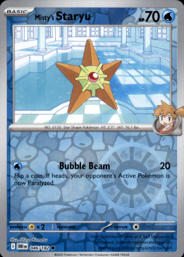 Misty's Staryu Reverse Holo Common SV10: Destined Rivals 046/182 NM