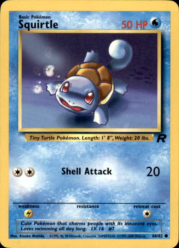 Squirtle Unlimited Common Team Rocket 68/82 NM