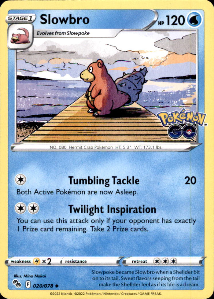 Slowbro Uncommon Pokemon GO 020/078 NM