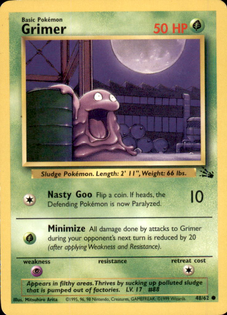 Grimer Unlimited Common Fossil 48/62 LP