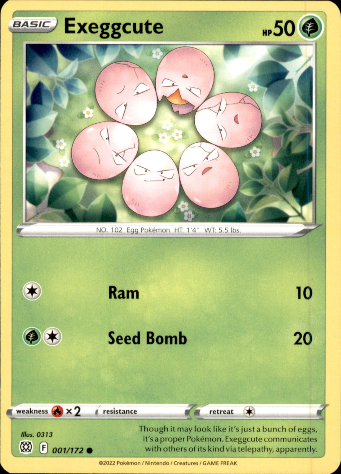 Exeggcute Common SWSH09: Brilliant Stars 001/172 NM