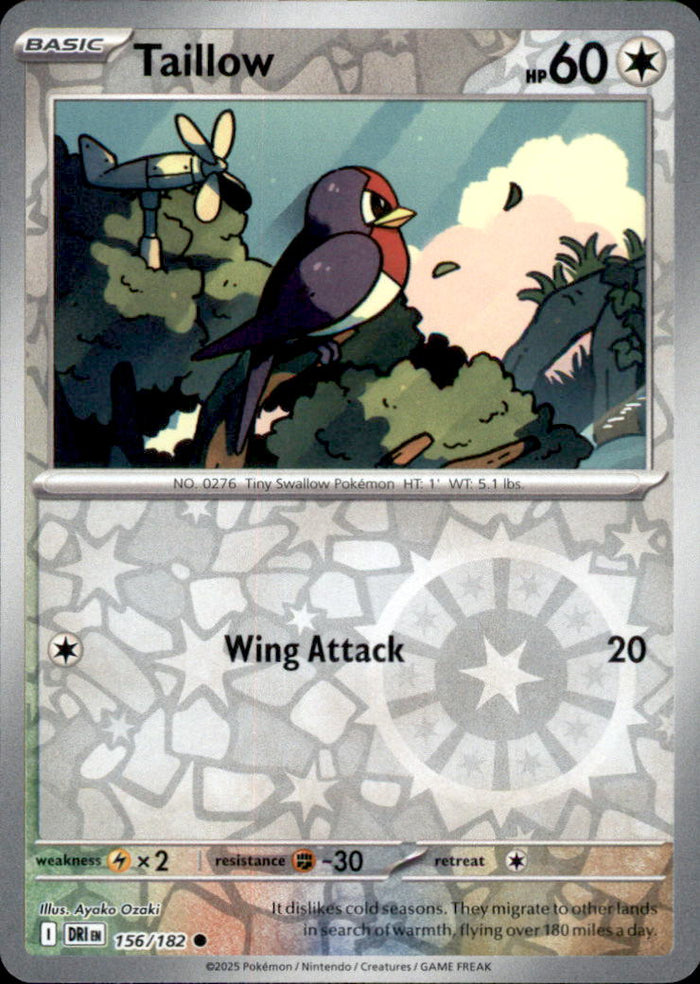 Taillow Reverse Holo Common SV10: Destined Rivals 156/182 NM