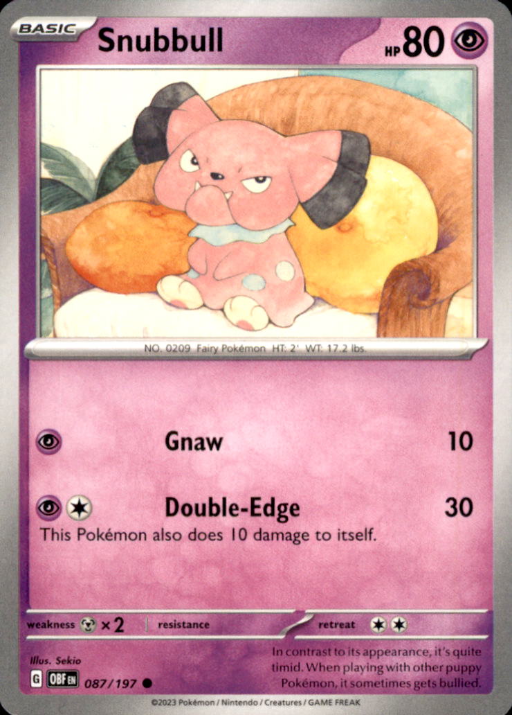 Snubbull Common SV03: Obsidian Flames 087/197 NM