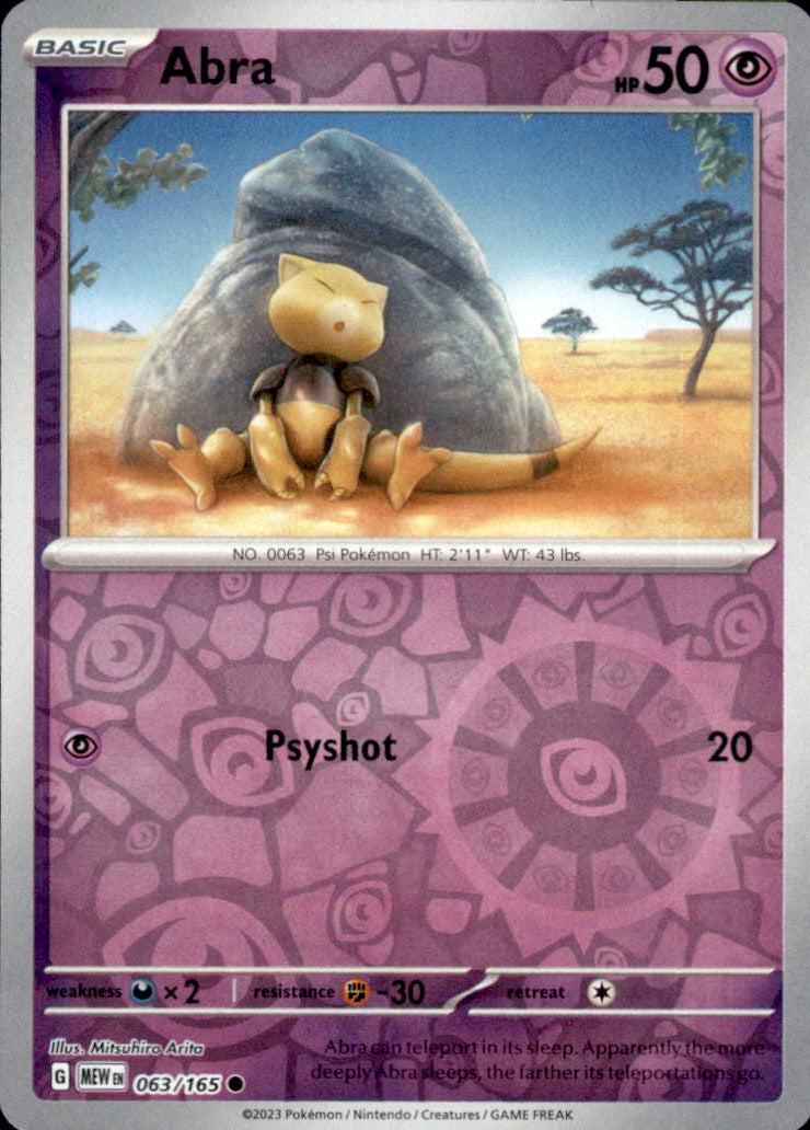 Abra Reverse Holo Common SV: Scarlet & Violet 151 063/165 NM