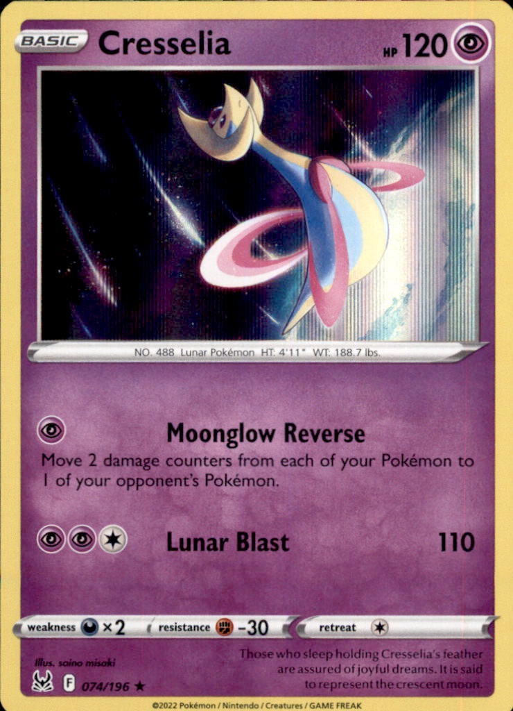 Cresselia Holo Rare SWSH11: Lost Origin 074/196 NM