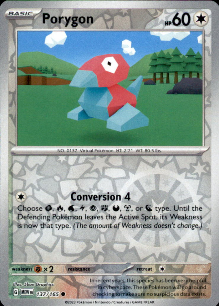 Porygon Reverse Holo Common SV: Scarlet & Violet 151 137/165 NM
