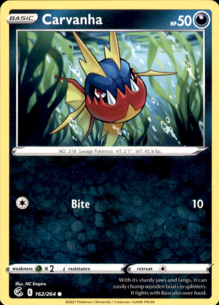 Carvanha Common SWSH08: Fusion Strike 162/264 NM