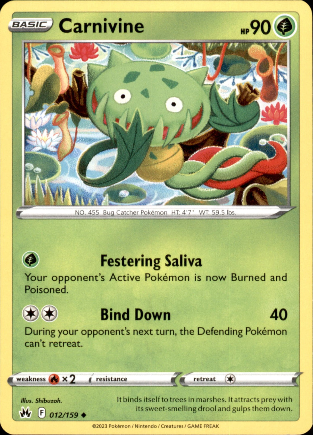 Carnivine Uncommon SWSH: Crown Zenith 012/159 NM