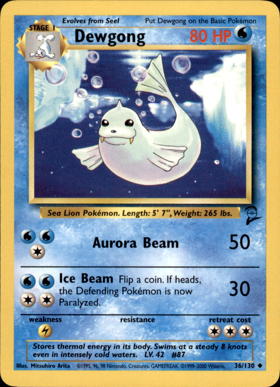 Dewgong Uncommon Base Set 2 036/130 LP