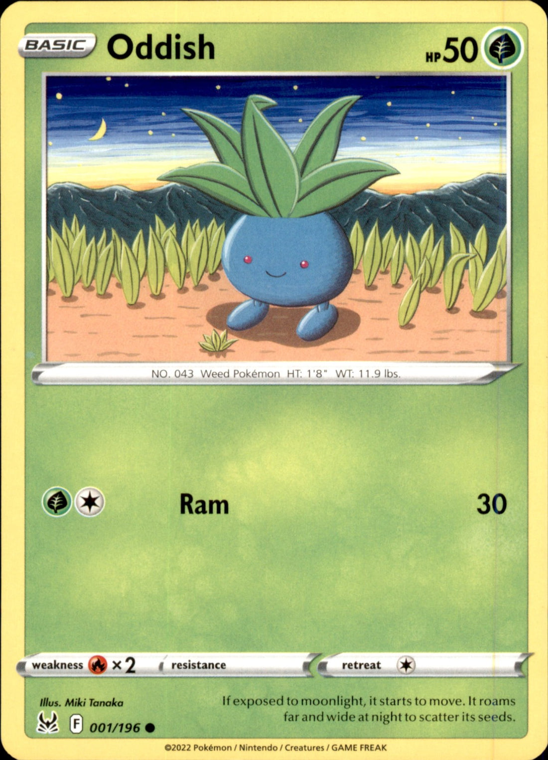Oddish Common SWSH11: Lost Origin 001/196 NM