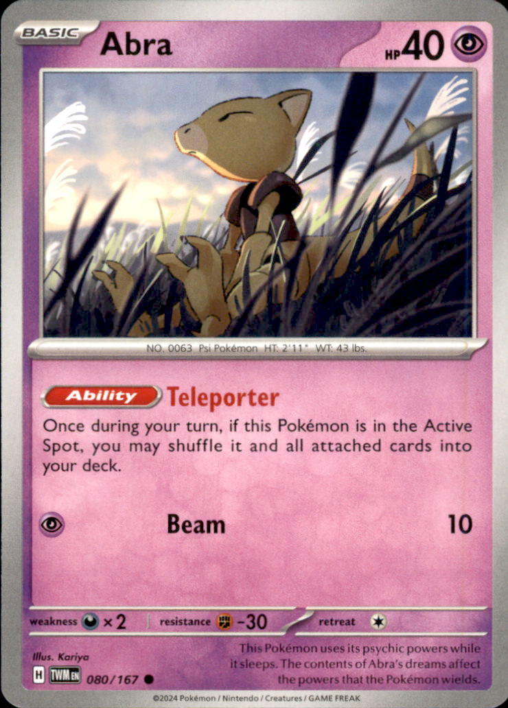 Abra Common SV06: Twilight Masquerade 080/167 NM