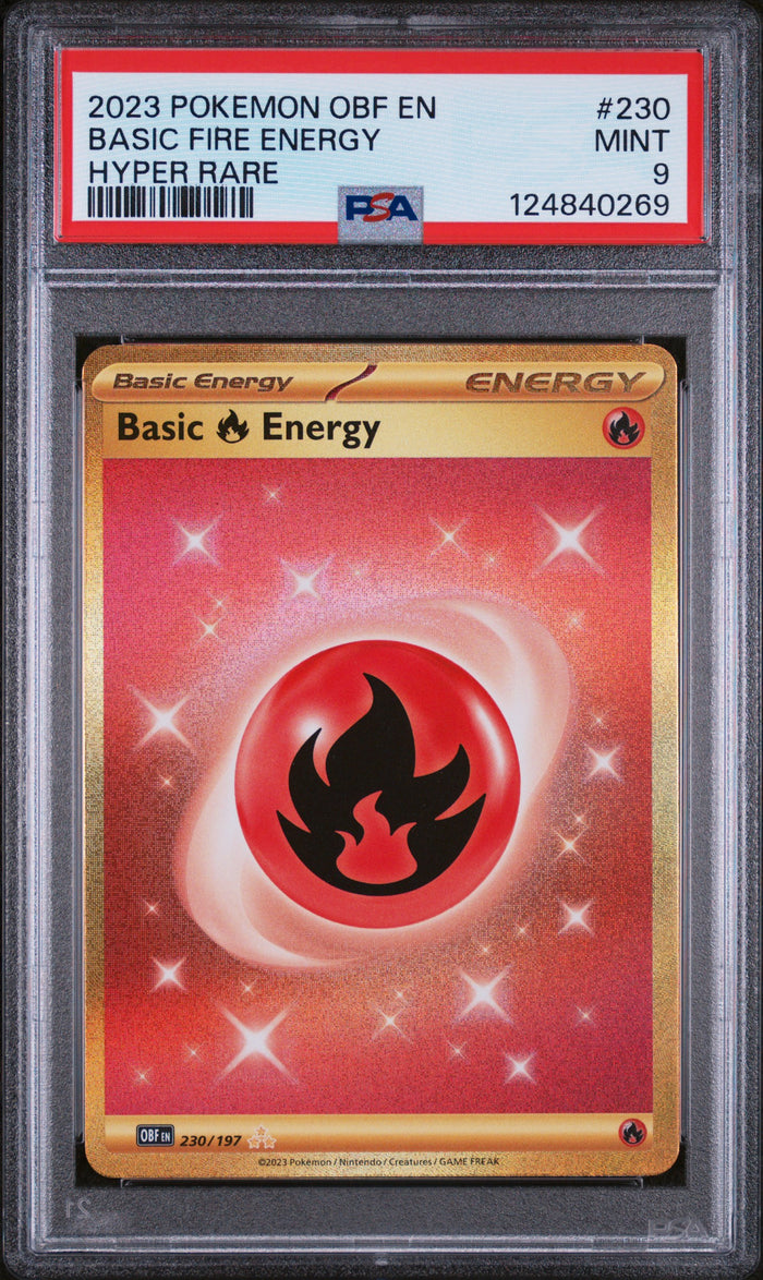 Basic Fire Energy Hyper Rare Pokemon Obf En-Obsidian Flames 230 NM PSA 9