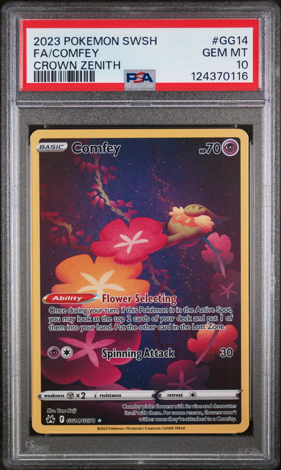 Fa/Comfey Crown Zenith Pokemon Sword And Shield Crown Zenith GG14 NM PSA 10