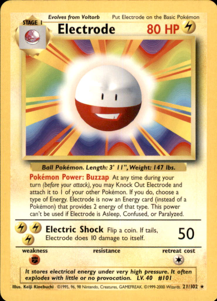 Electrode Rare Base Set 4th Print 021/102 NM
