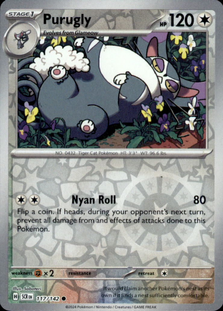 Purugly Reverse Holo Common SV07: Stellar Crown 117/142 NM