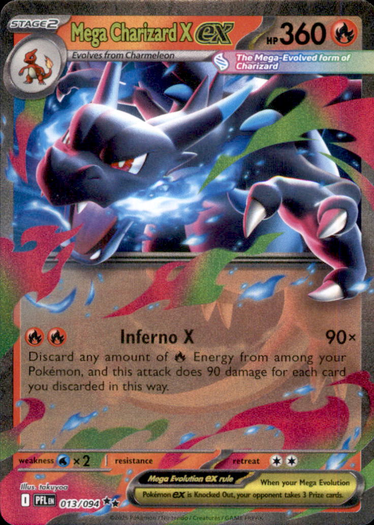 Mega Charizard X ex Holo Double Rare ME02: Phantasmal Flames 013/094 NM