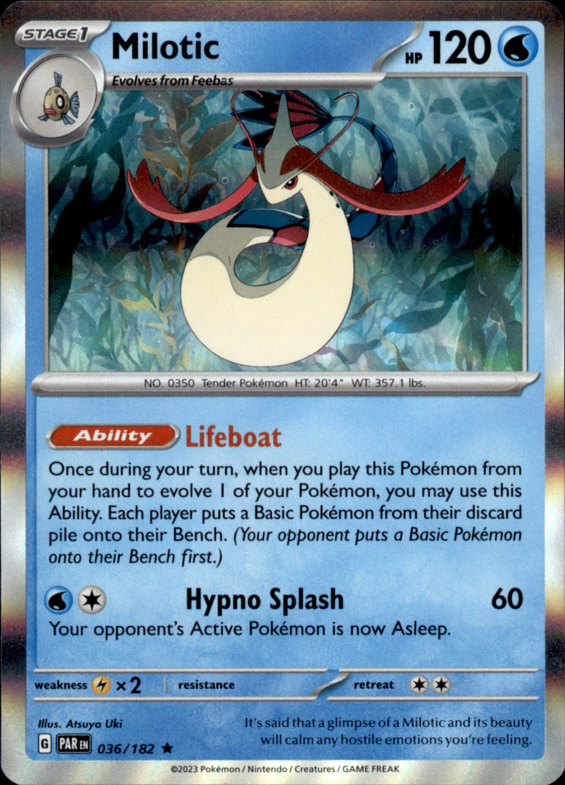 Milotic Holo Rare SV04: Paradox Rift 036/182 NM