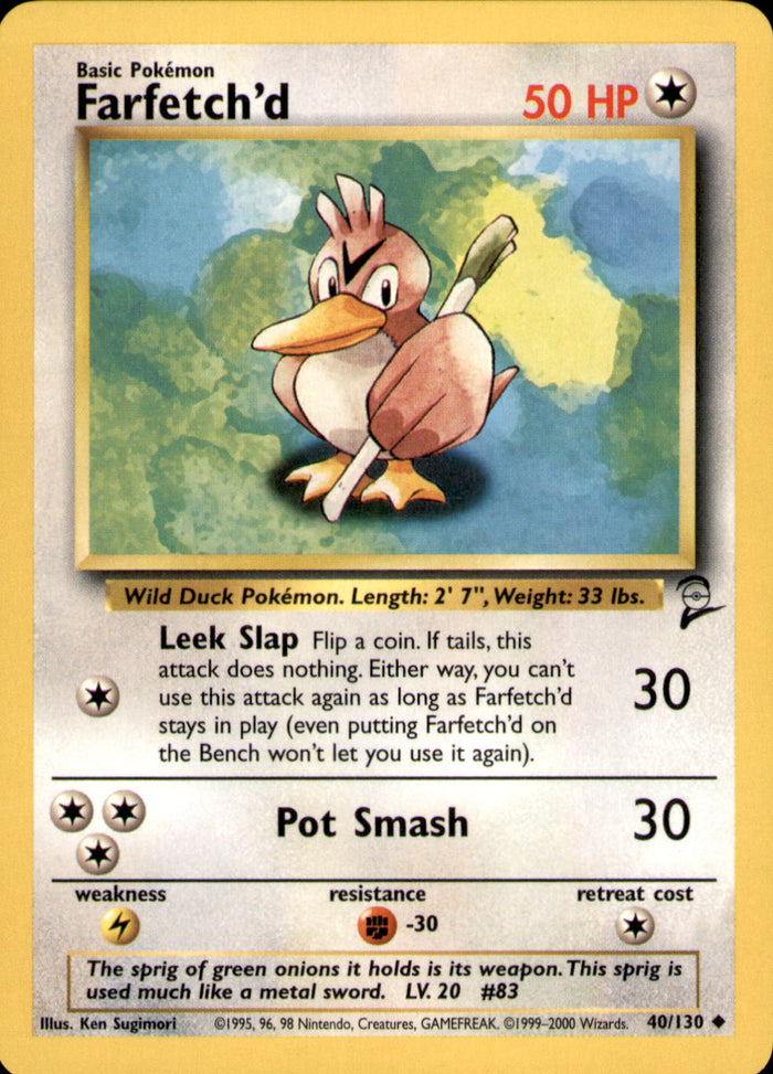 Farfetch'd Uncommon Base Set 2 040/130 LP