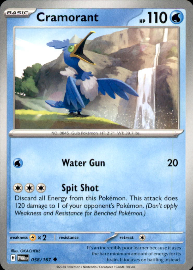 Cramorant Uncommon SV06: Twilight Masquerade 058/167 NM