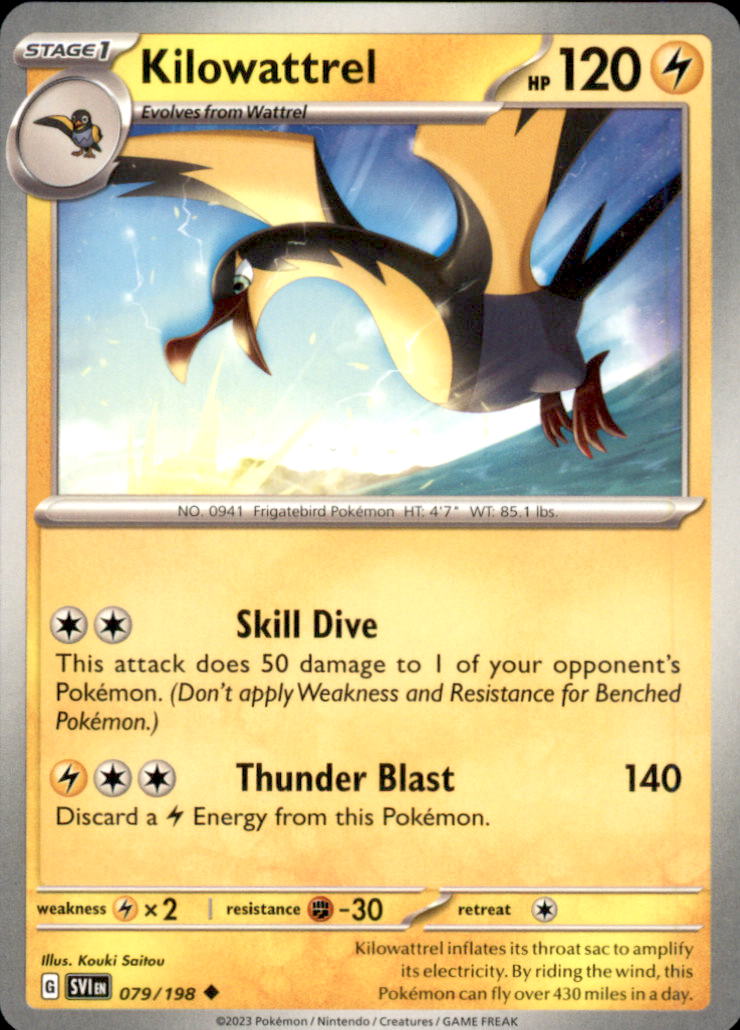 Kilowattrel Uncommon SV01: Scarlet & Violet Base Set 079/198 NM