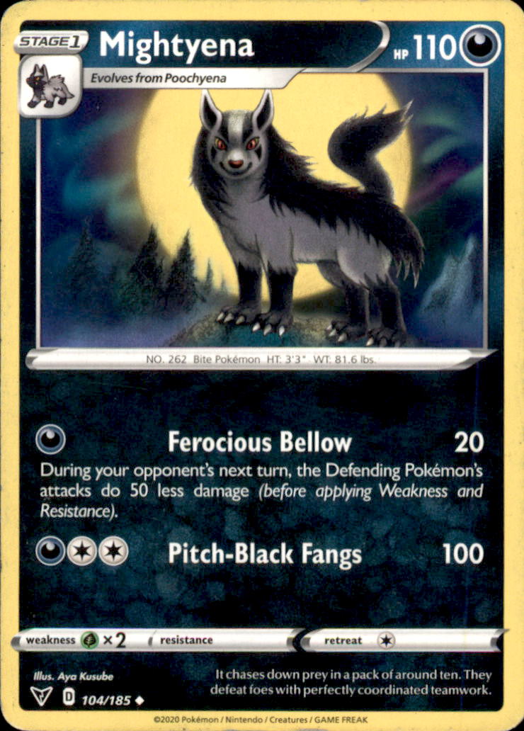 Mightyena Uncommon SWSH04: Vivid Voltage 104/185 NM