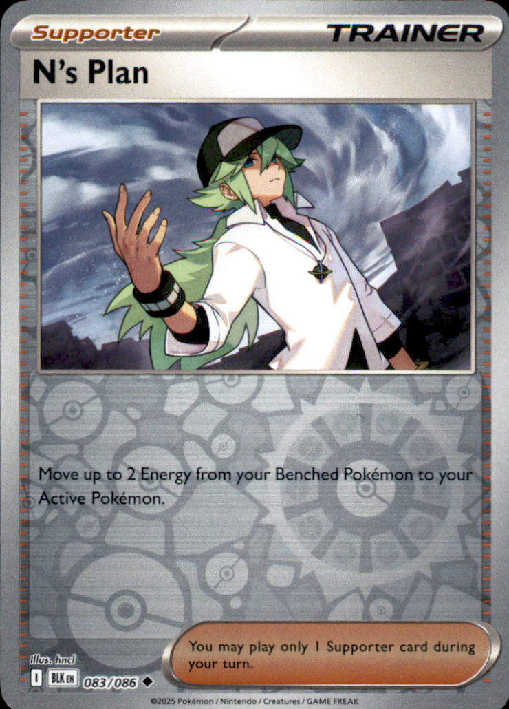 N's Plan Reverse Holo Uncommon SV: Black Bolt 083/086 NM