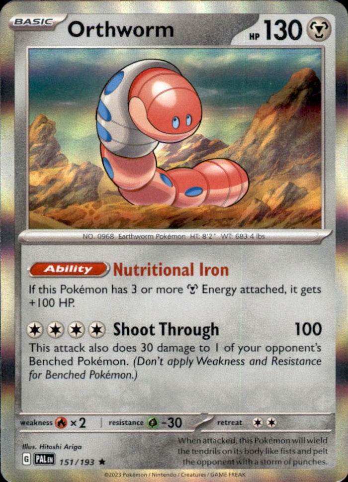 Orthworm Holo Rare SV02: Paldea Evolved 151/193 NM