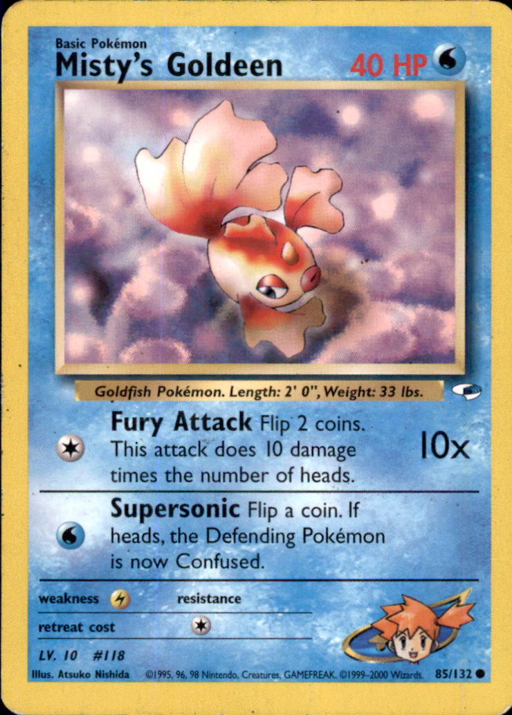 Misty's Goldeen (85) Unlimited Common Gym Heroes 085/132 LP