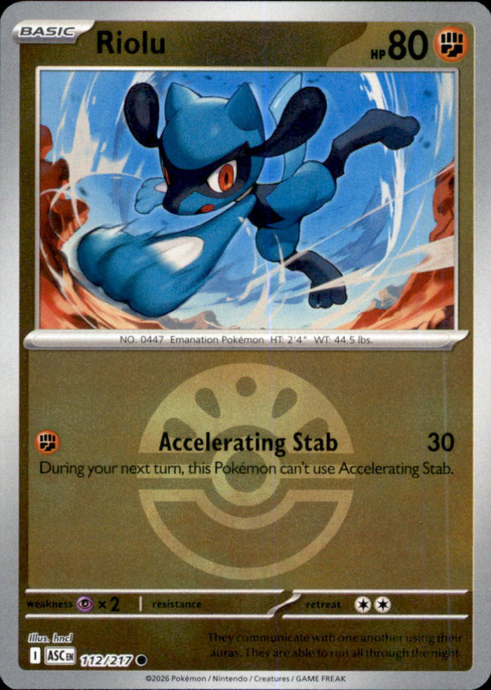 Riolu (Friend Ball) Reverse Holo Common ME: Ascended Heroes 112/217 NM