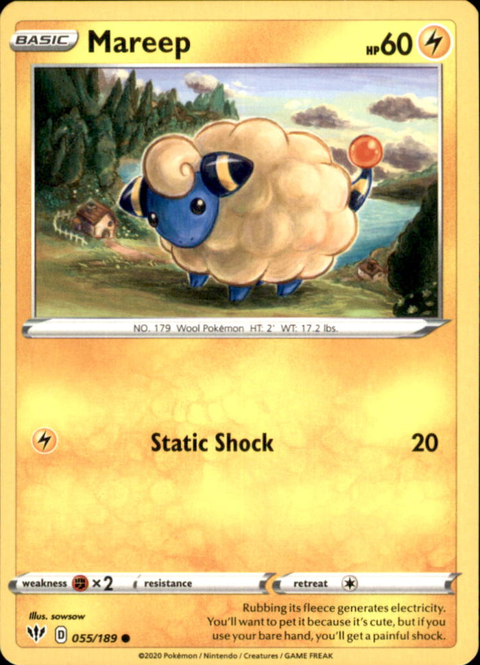 Mareep Common SWSH03: Darkness Ablaze 055/189 NM