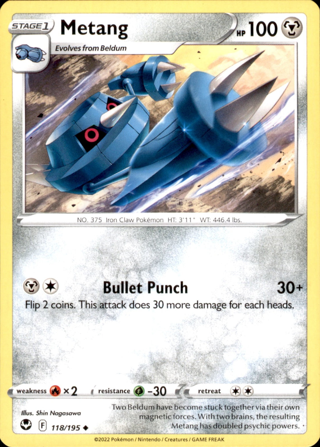 Metang Uncommon SWSH12: Silver Tempest 118/195 NM