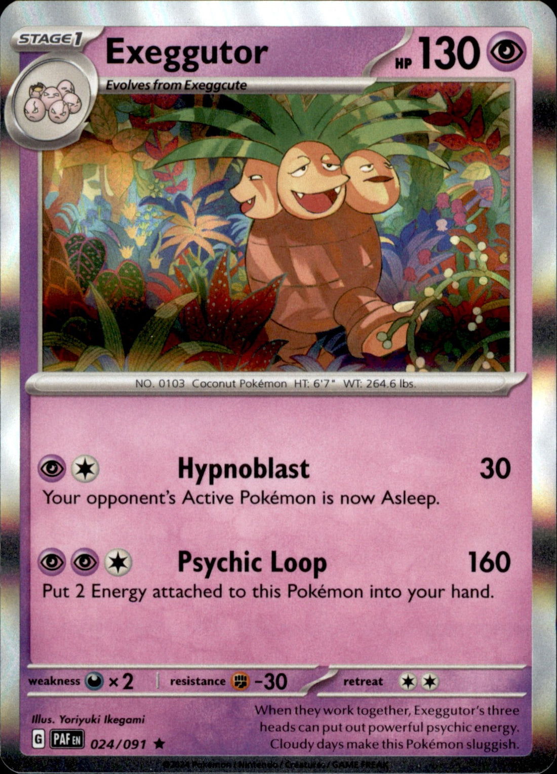 Exeggutor Holo Rare SV: Paldean Fates 024/091 NM