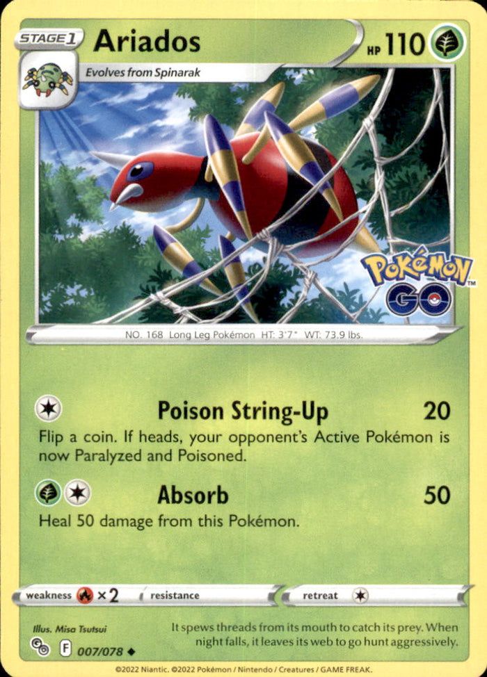 Ariados Uncommon Pokemon GO 007/078 NM