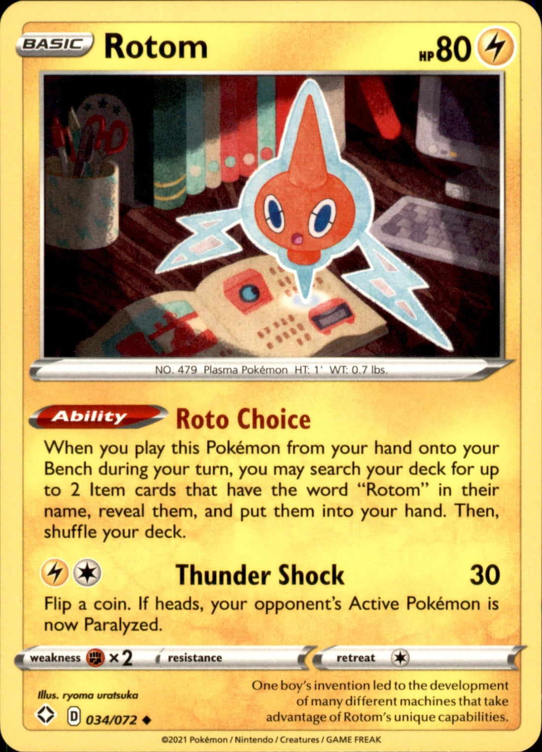 Rotom Uncommon Shining Fates 034/072 NM