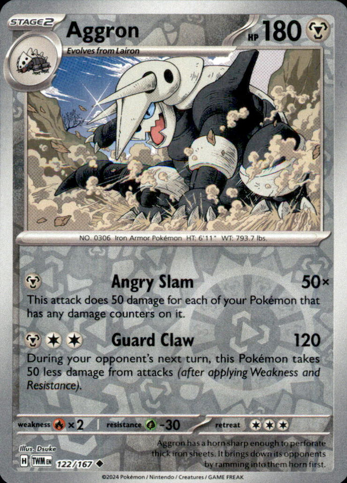 Aggron Reverse Holo Uncommon SV06: Twilight Masquerade 122/167 NM