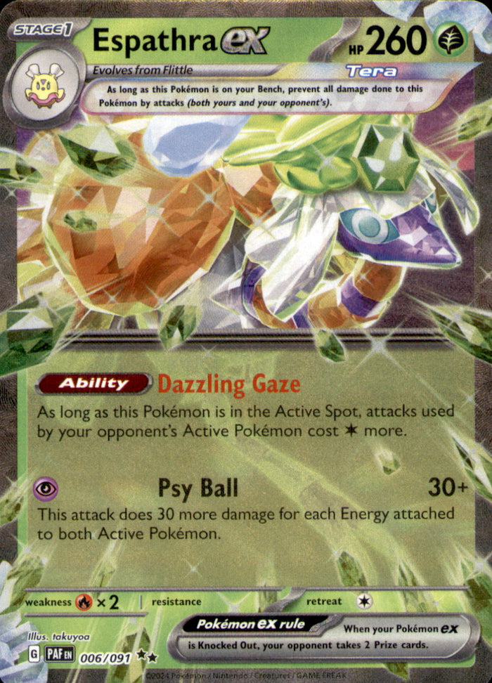 Espathra ex Holo Double Rare SV: Paldean Fates 006/091 NM