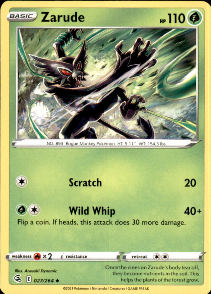 Zarude Uncommon SWSH08: Fusion Strike 027/264 NM