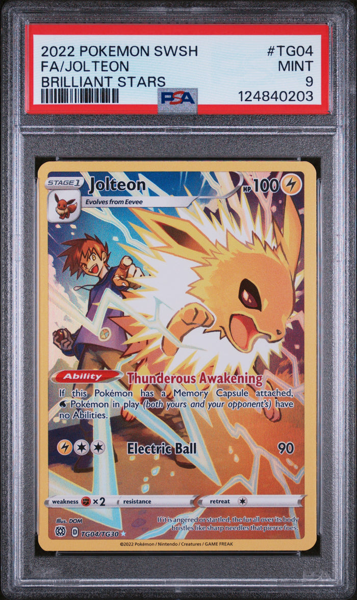 Fa/Jolteon Brilliant Stars Pokemon Sword & Shield Brilliant Stars TG04 NM PSA 9