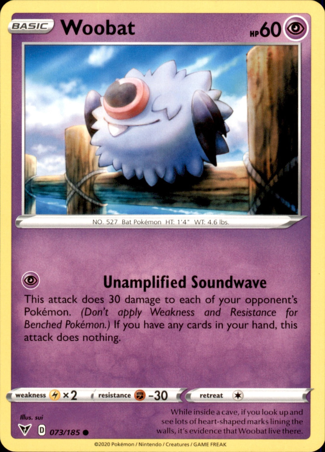 Woobat Common SWSH04: Vivid Voltage 073/185 NM