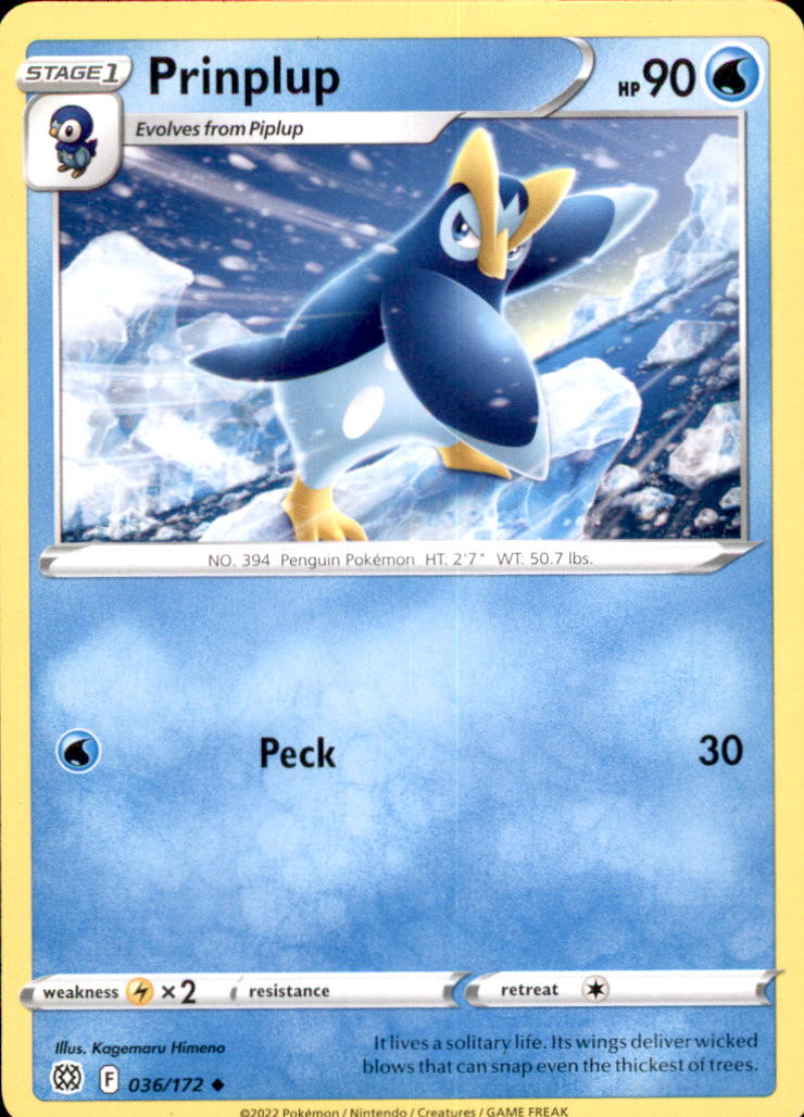 Prinplup Uncommon SWSH09: Brilliant Stars 036/172 NM